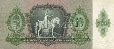 1930. 100P (2x) + 1936. 10P mindegyik darabon erős papírránc T:2,2+