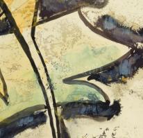 Barta István (1892-1976): Virágok, 1965. Akvarell, papír, jelzett, üvegezett keretben 42x30 cm