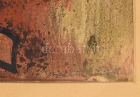 Barta István (1892-1976):Háromszögek 1967. Akvarell, papír, jelzett, üvegezett keretben 41x29 cm