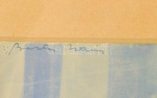 Barta István (1892-1976): Fotel. Akvarell, papír, jelzett, üvegezett keretben 27x20 cm