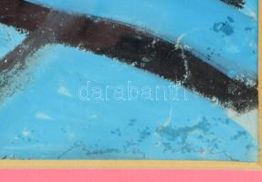 Barta István (1892-1976): Vizi világ. Tempera, papír, jelzett, üvegezett keretben 20x27 cm