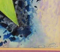 Barta István (1892-1976): Konstruktív alak. Vegyes technika, papír, jelzett, üvegezett keretben 30x2...