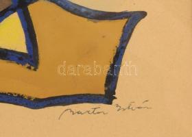 Barta István (1892-1976): Konstruktív forma 1940. Vegyes technika, papír, jelzett, üvegezett keretbe...