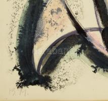 Barta Mária (1897-1969): Kompozíció. Vegyes technika, papír, jelzett, üvegezett keretben 42x30 cm