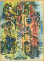 Barta István (1892-1976): Szétesett formák. Vegyes technika, papír, jelzett, üvegezett keretben 26x1...