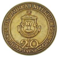1970. "Fővárosi Nyomdaipari Vállalat 1950-1970 / A 20 éves becsületes munka emlékére" ezüs...