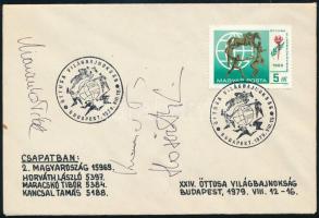 1979 XXIV. Öttusa Világbajnokság Budapest FDC, Horváth László, Maracskó Tibor és Kancsal Tamás öttusázók aláírásával.