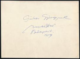 1959 Ernster Dezső (1898-1981) operaénekes (basszus) autográf dedikációja őt ábrázoló fotó hátoldalá...