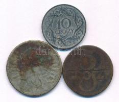 Lengyelország 1925. 5gr bronz + 1934. 2Zl Ag + Német megszállás 1923. (1941-1944) 10gr Zn T:VF,F Poland 1925. 5 Groszy bronze + 1934. 2 Złote Ag + German occupation 1923. (1941-1944) 10 Groszy Zn C:VF,F