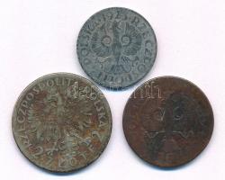 Lengyelország 1925. 5gr bronz + 1934. 2Zl Ag + Német megszállás 1923. (1941-1944) 10gr Zn T:VF,F
Po...