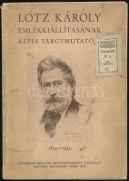 Lotz Károly emlékkiállításának képes tárgymutatója 1833-1933. Ifj. Wlassics Gyula báró előszavával. Bp., 1933, Országos Magyar Képzőművészeti Társulat, 32 p.+ 24 (kétoldalas) t. Fekete-fehér reprodukciókkal illusztrálva. Kiadói papírkötés, kissé viseltes, koszos borítóval, régi intézményi bélyegzőkkel, ajándékozási bejegyzéssel.