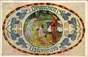 1909 Deutschen Ostergruss / Easter greeting art postcard with egg (EB)