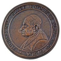 ~2000. &quot;Mindszenty József Katolikus Általános Iskola / Ecclesiae Educati - Esztergom&quot; kétoldalas bronz emlékérem (91mm) T:AU