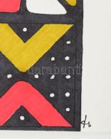 Kun Sarolta (1990-): Etno oroszlán, vegyes technika, papír, jelzett, 50×40 cm