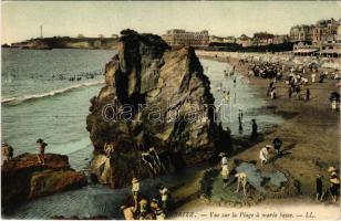 Biarritz, Vue sur la Plage a marée basse / beach, bathers