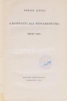 Fekete István: A koppányi aga testamentuma. Győry Miklós rajzaival. Bp., 1958, Magvető. Kiadói félvászon-kötés, kissé viseltes borítóval, a hátsó kötéstáblán törésnyommal, a lapok sarkánál kisebb ázásnyommal.