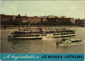 1961 A hajóüdülés a jó munka jutalma: SZOT &quot;Budapest&quot; üdülőhajója. Külföldre utazásra, hazai üdülésre érdemes takarékoskodni!