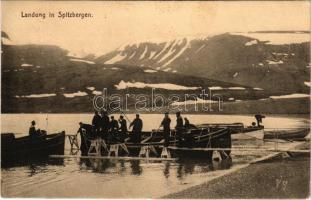 1910 Spitsbergen, Spitzbergen (Svalbard); Landung (fa)