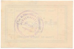 Budapest ~1920. 1K "Vasas tisztviselők beszerzési csoportja" szükségpénz hátlapon körbélye...