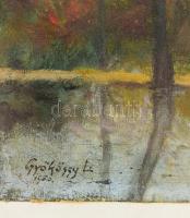 Gyökössy Lajos (1880-?): Ártér. Akvarell, papír. jelzett, keretben, 24x31 cm