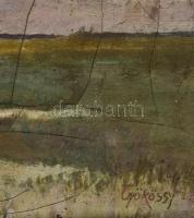 Gyökössy Lajos (1880-?): Naplemente. Olaj, vászon. jelzett, keretben, repedéshálóval. 22x28 cm