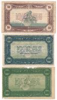 ~1920. 50K-500K "Vásárlási visszatérítés" (3xklf) különböző, halvány bélyegzésekkel T:F,VG...
