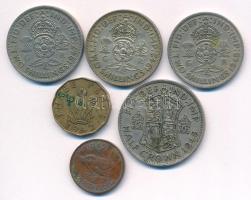 Nagy-Britannia 1942-1948. 1f-1/2C (6xklf) közte 1942. 2Sh Ag "VI. György" T:XF,VF
United ...