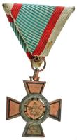 1943. "Tűzkereszt II. fokozata" oxidált hadifém kitüntetés mellszalaggal T:VF Hungary 1943. "Fire Cross, 2nd Class" war metal decoration with ribbon C:VF NMK 447.