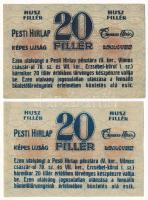 Budapest ~1920. 20f "Pesti Hírlap" (2x) T:F