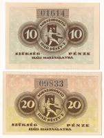 Budapest 1921. 10f + 20f "Sokszorosító Ipar Részvénytársaság" T:AU-XF hajtatlanok, raqaszt...