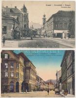 Brassó, Kronstadt, Brasov; - 2 db régi képeslap: Kolostor és Kapu utca / 2 pre-1945 postcards