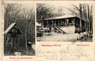 1903 Anninger, Marterl am Kegelstattweg, Anningerhaus / wayside shrine, rest house, tourist house (EK)