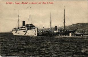 Trieste, Trieszt; Vapore THALIA e ESPERO nell' Molo S. Carlo / steamships (EK)