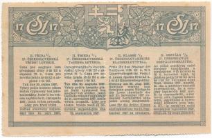 Csehszlovákia 1927. "17. Csehszlovák Osztálysorsjáték" második osztály 1/8-ad sorsjegye, &...