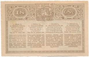 Csehszlovákia 1928. "18. Csehszlovák Osztálysorsjáték" első osztály 1/8-ad sorsjegye, &quo...