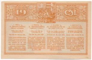 Csehszlovákia 1928. "19. Csehszlovák Osztálysorsjáték" első osztály 1/8-ad sorsjegye, &quo...