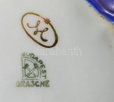 Drasche historizáló bonbonier, jelzett, kopással, d: 10,5 cm