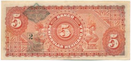 Mexikó 1914. 5P T:F erős papír
Mexico 1914. 5 Pesos C:F sturdy paper
Krause P#S465