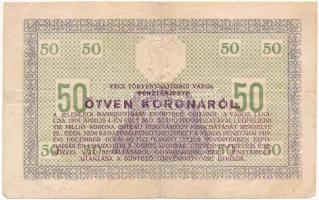Pécs 1919. április 4. 50K pénztárjegy, sorszám előtt csillag, szárazbélyegzővel T:F Adamo PÉC-3.3