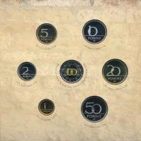 2005. 1Ft-100Ft (7xklf) forgalmi sor szettben + 2005. 10Ft "József Attila" T:PP kis patina...