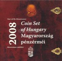 2008. 1Ft-100Ft (7xklf) + Mátyás denár Ag fantáziaverete (10g/0.999/27mm) &quot;Reneszánsz emlékév&quot; forgalmi sor szettben T:PP Adamo FO42.4