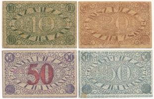 Pécs 1919. 10f-50f (4xklf) házipénztár-pénztárjegy T:AU-F / Hungary / Pécs 1919. 10 Fillér - 50 Fill...