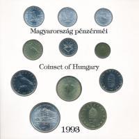 1993. 10f-200Ft (11xklf) forgalmi sor "Magyarország pénzérméi" karton dísztokban, benne 20...