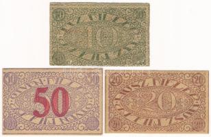 Pécs 1919. 10f-50f (3xklf) házipénztár-pénztárjegy T:AU-VG / Hungary / Pécs 1919. 10 Fillér - 50 Fil...
