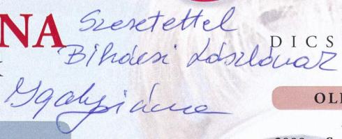 Igaly Diána (1965-2021) olimpiai bajnok sportlövő dedikált emléklap 30x21 cm. / Autograph signed ima...