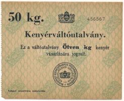 ~1930-1940. "Kenyérváltóutalvány" 50kg kenyérről T:AU