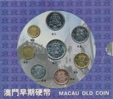 Makaó 1952-1988. 5a-1P (8xklf) forgalmi összeállítás karton dísztokban T:AU-VF Macau 1952-1988 5 Avos - 1 Pataca (8xdiff) coin set in cardboard case C:AU-VF