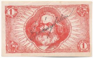 Budapest 1919. 1K "Fegyver és Gépgyár" utalvány, "Érvénytelen" fekete kézírással...