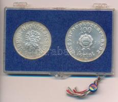 1973. 50Ft Ag + 100Ft Ag "Petőfi" érmepár eredeti, sérült "MNB" plasztiktokban T...