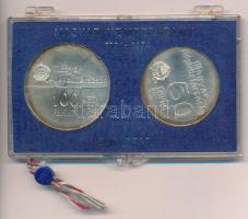 1974. 50Ft Ag + 100Ft Ag "50 éves a Magyar Nemzeti Bank" érmepár, eredeti "MNB" ...